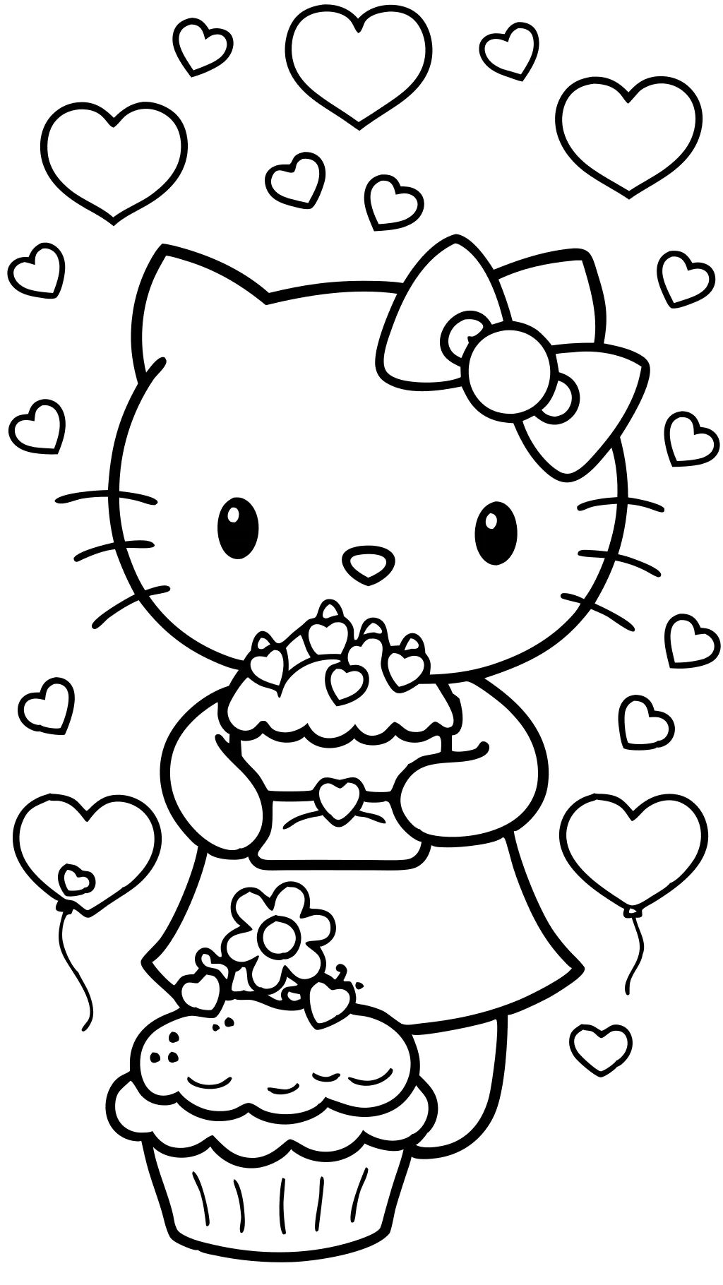 hello kitty valentines day coloring pages